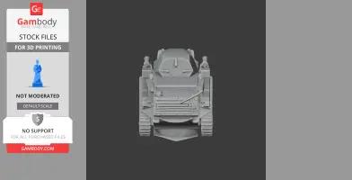 3D model of a Panzer I Ausf. C tank viewed from the front, designed for 3D printing.