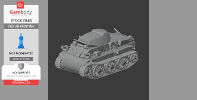 3D model of a Panzer I Ausf. C tank, detailed with treads and turret, for 3D printing.