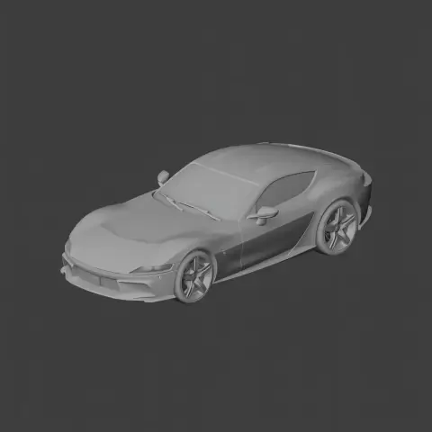 A 3D model of a sleek, modern sports car designed for 3D printing.
