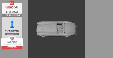 Top view of a 3D printed Ferrari 166 scale model, showcasing detailed seats and steering wheel.