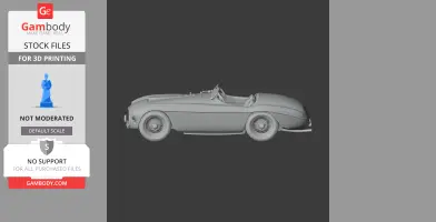 3D model of a vintage Ferrari 166 car, side view, designed for 3D printing.