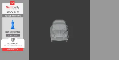 3D model of a classic Ferrari 166 S viewed from the front, suitable for 3D printing.