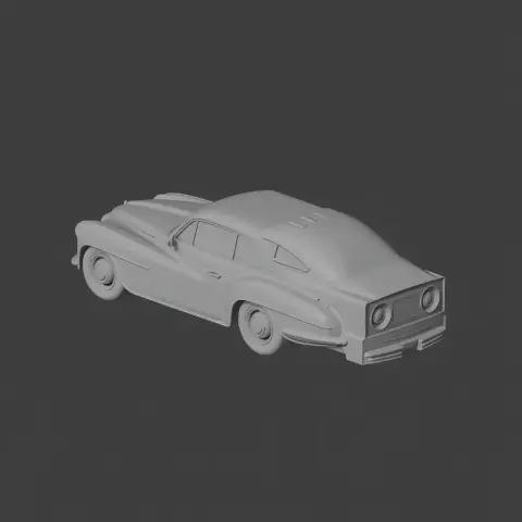 3D model of a classic Ferrari 166 S sports car, with smooth curves and detailed design.