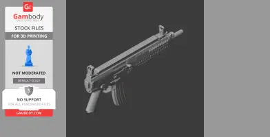 3D model of a Beretta ARX160 rifle for cosplay, displayed as STL file for 3D printing from Gambody.