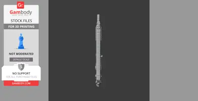 3D model of a Beretta ARX160 rifle cosplay prop viewed from the top, in grayscale.