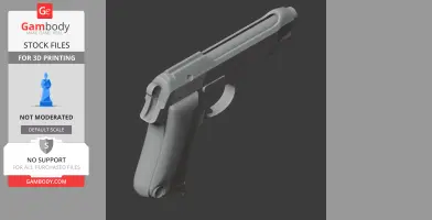 A 3D model of a Beretta M1935 handgun prop for cosplay, designed for 3D printing.