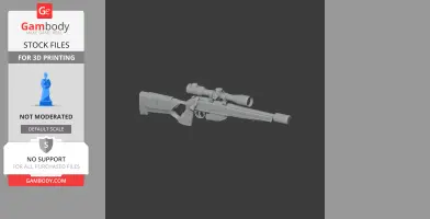 3D model of a Blaser R93 Tactical sniper rifle, for cosplay, shown in a printable STL format.