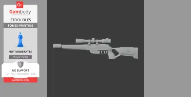 3D model of Blaser R93 Tactical rifle with scope, designed as a cosplay prop for 3D printing.