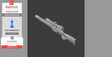 A 3D model of a Blaser R93 Tactical rifle, designed as a cosplay prop for 3D printing.