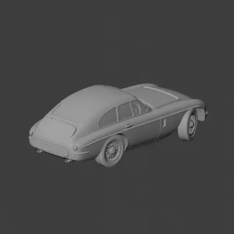 3D model of a classic Ferrari 195 S, sleek design with smooth curves and detailed wheels.