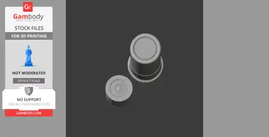 3D model of two cylindrical breaching rounds for cosplay, viewed from above on a dark background.