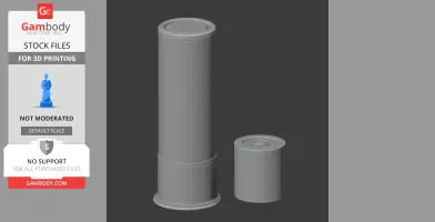Two cylindrical breaching round prop models for 3D printing, one tall and one short.