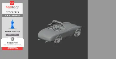 3D model of a classic Ferrari 212 Export, ready for 3D printing, showing rear and interior details.