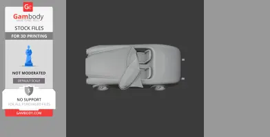 Top view of a 3D model of a Ferrari 212 Export with open doors for 3D printing.