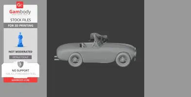 3D model of a classic Ferrari 212 Export car, side view, for 3D printing.