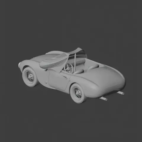3D model of a vintage Ferrari 212 Export car with detailed exterior, ready for 3D printing.