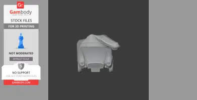 3D model of a classic Ferrari 212 Export with an open hood, ready for 3D printing.