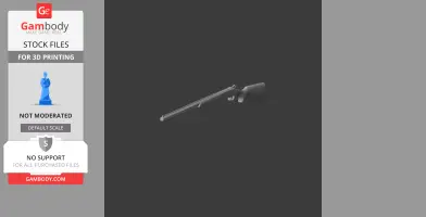 A 3D model of a break-action shotgun cosplay prop, displayed on a dark background.