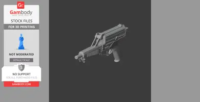 A digital 3D model of a Calico M950 prop gun for cosplay, designed for 3D printing.