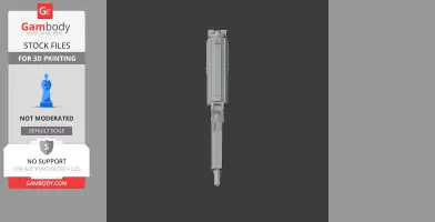 A 3D model of a Calico M950 prop for cosplay, viewed from above, designed for 3D printing.