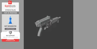 A detailed 3D model of a Calico M950 gun prop, designed for 3D printing, displayed on a dark background.