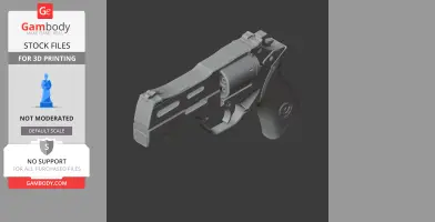 A 3D model of a Chiappa Rhino revolver designed as a cosplay prop for 3D printing.