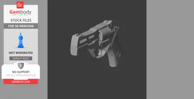 3D model of a Chiappa Rhino revolver, designed for cosplay, shown in grayscale.