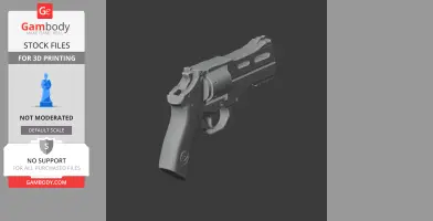3D model of a Chiappa Rhino revolver prop for cosplay, designed for 3D printing.