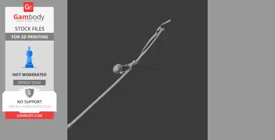 Detailed 3D model of a fantasy sword or staff prop with intricate design elements.