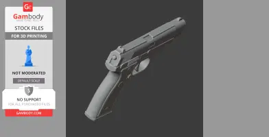 3D model of a Colt 2000 pistol, designed as a cosplay prop for 3D printing, displayed at an angle.
