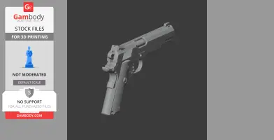Detailed 3D model of a Colt Delta Elite handgun, suitable for cosplay, shown for 3D printing.