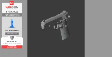 A 3D model of a Colt Delta Elite handgun, designed as a cosplay prop for 3D printing.