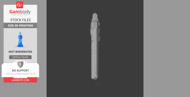 3D model of a Colt Delta Elite gun, side view, for cosplay prop 3D printing, displayed on a Gambody background.