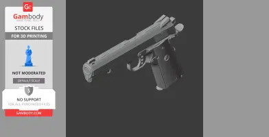 3D model of a Colt Delta Elite pistol, ideal for cosplay prop, displayed for 3D printing.