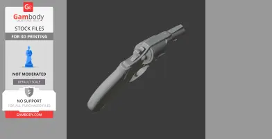 3D model of a Colt Detective Special, a revolver prop for cosplay, shown in grayscale.