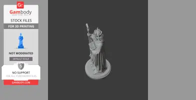 A detailed 3D model of Saint Augustine holding a book and staff, designed for 3D printing.