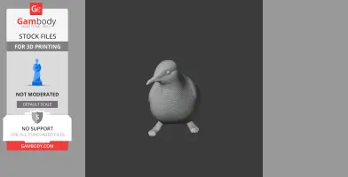 3D model of a barred dove with detailed texture and features, designed for 3D printing.