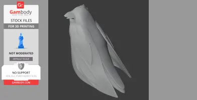 A 3D model of a barred eagle-owl with detailed feathers and a streamlined body for printing.