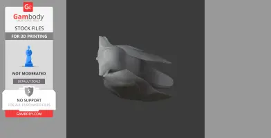 A 3D model of a barred eagle-owl resting, designed for 3D printing, displayed on a dark background.