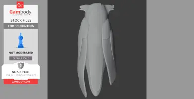 A 3D model of a barred eagle-owl from above, showcasing detailed feathers and wings for 3D printing.