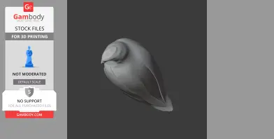 3D model of a prehistoric bird with curved beak, sleek wings, and smooth, flowing lines for printing.