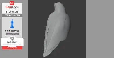 A sleek, stylized 3D model of a prehistoric barred hawk, suitable for 3D printing.