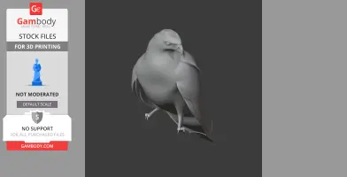 3D model of a prehistoric hawk with detailed wings and fierce expression, ready for 3D printing.