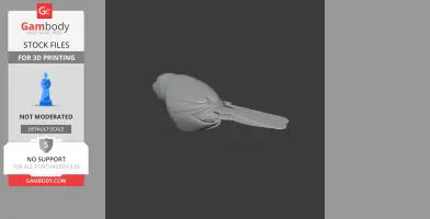 3D model of a bird with detailed wings and tail, designed for 3D printing.