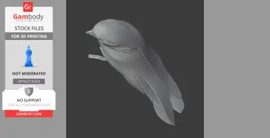 3D model of a prehistoric barred owlet-nightjar, detailed texture, suitable for 3D printing.