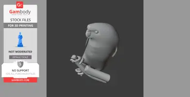 A 3D model of a barred parakeet perched on a branch, designed for 3D printing.
