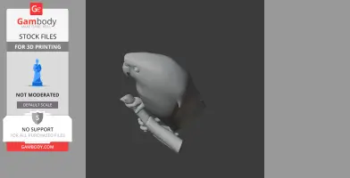 3D model of a barred parakeet perched on a branch, designed for 3D printing.