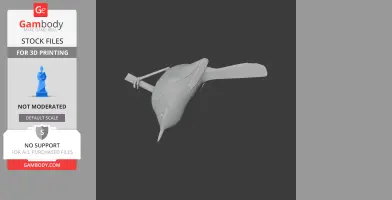 3D model of a prehistoric barred wren-warbler, designed for 3D printing.