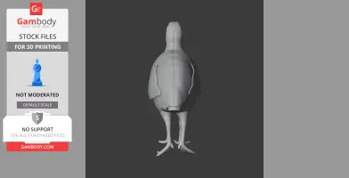 3D model of Bartlett's tinamou viewed from behind, showing detailed body and feet.