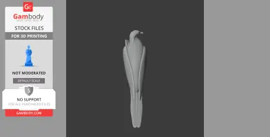 A smooth, stylized 3D model of a Barusan cuckoo-dove viewed from the side for printing.